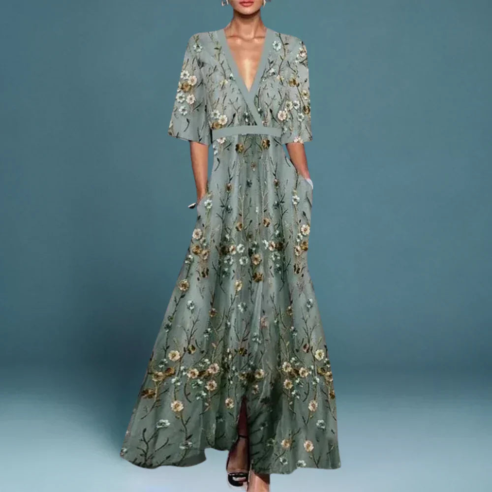 Bohemian Floral Long Maxi Dress for Women - Olytrend