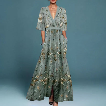 Bohemian Floral Long Maxi Dress for Women - Olytrend