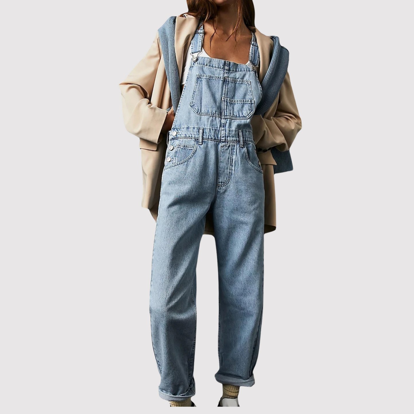 Casual Blue Jeans Jumpsuit for Daily Wear