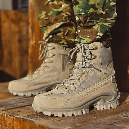 Waterproof and puncture-resistant military boots for outdoor use