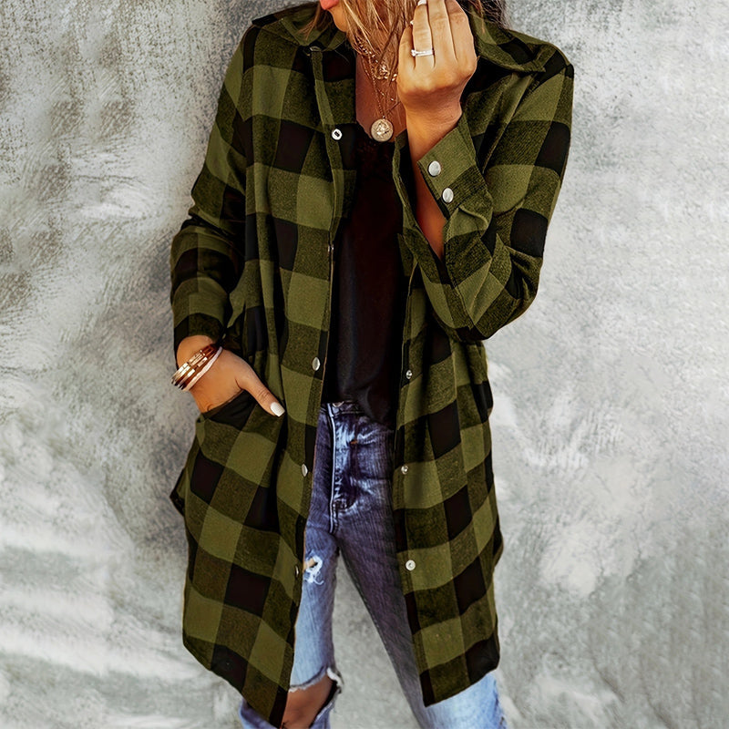 Women's Checked Jacket | Long Sleeve