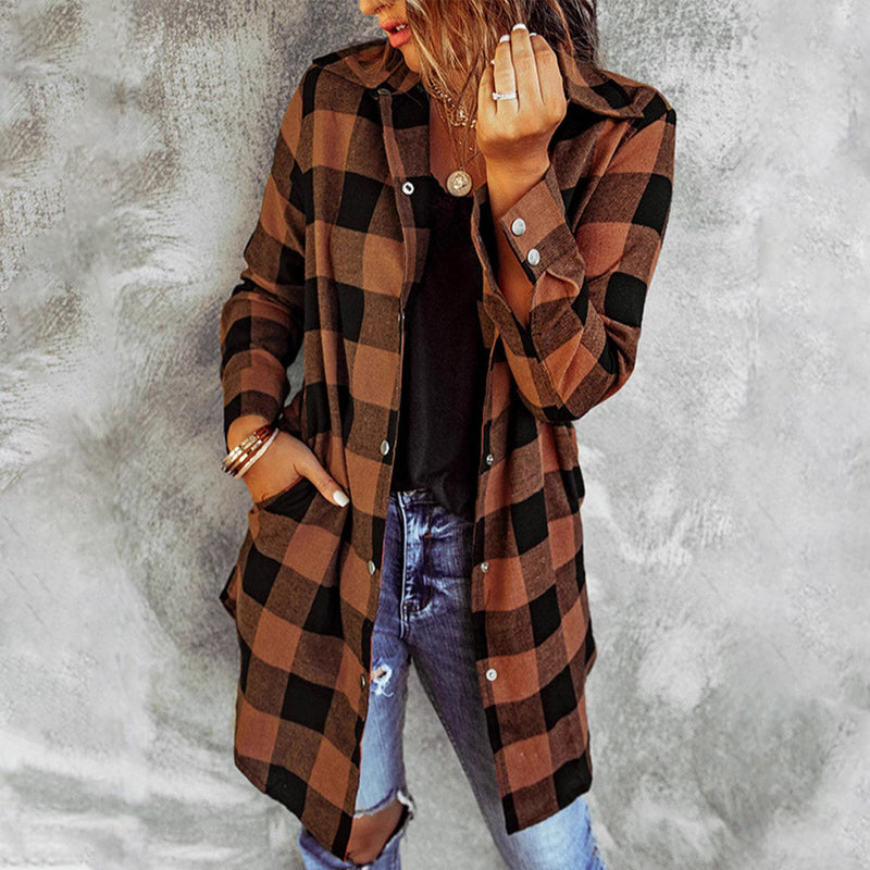 Women's Checked Jacket | Long Sleeve