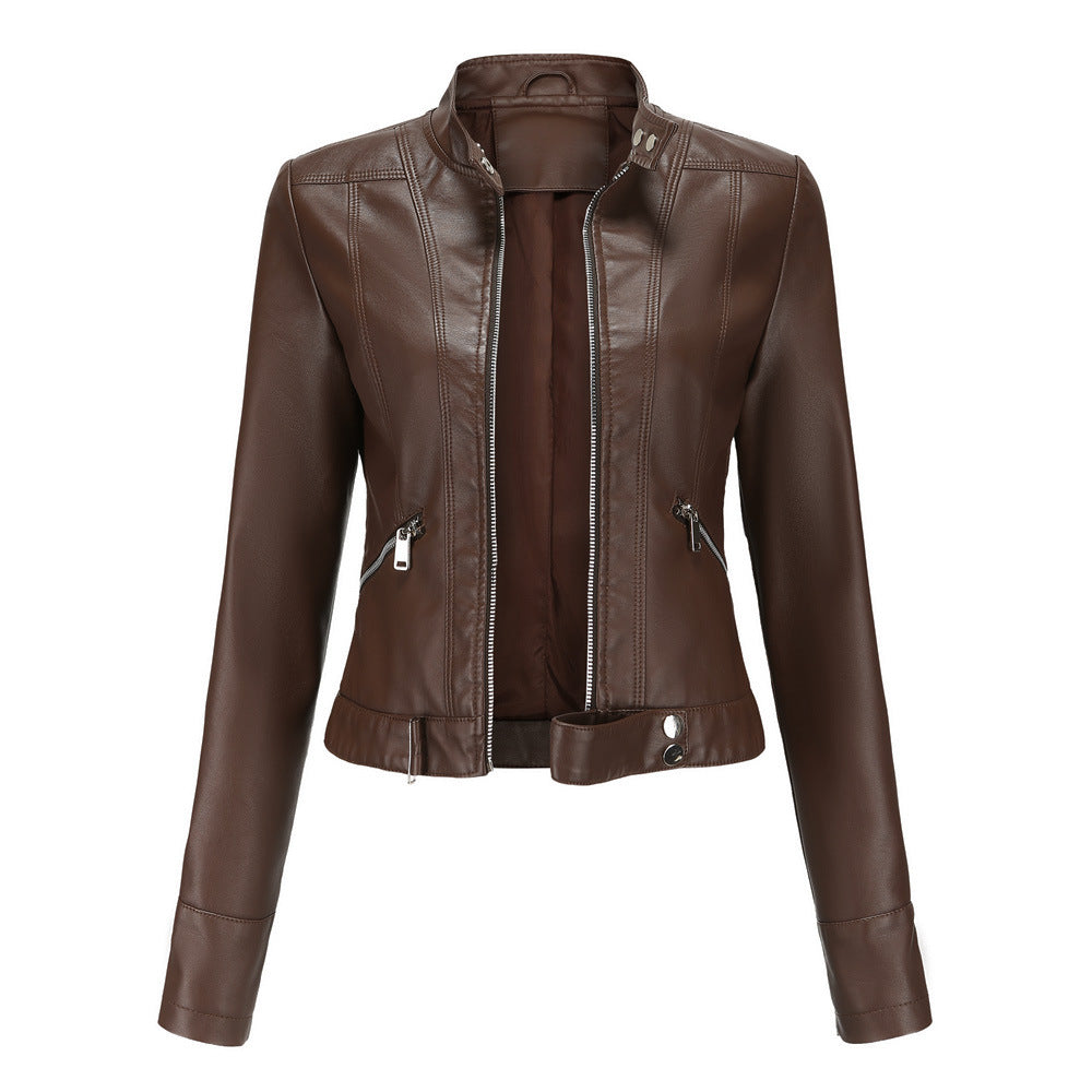 Women's Stand-up Collar Jacket | Slim Fit