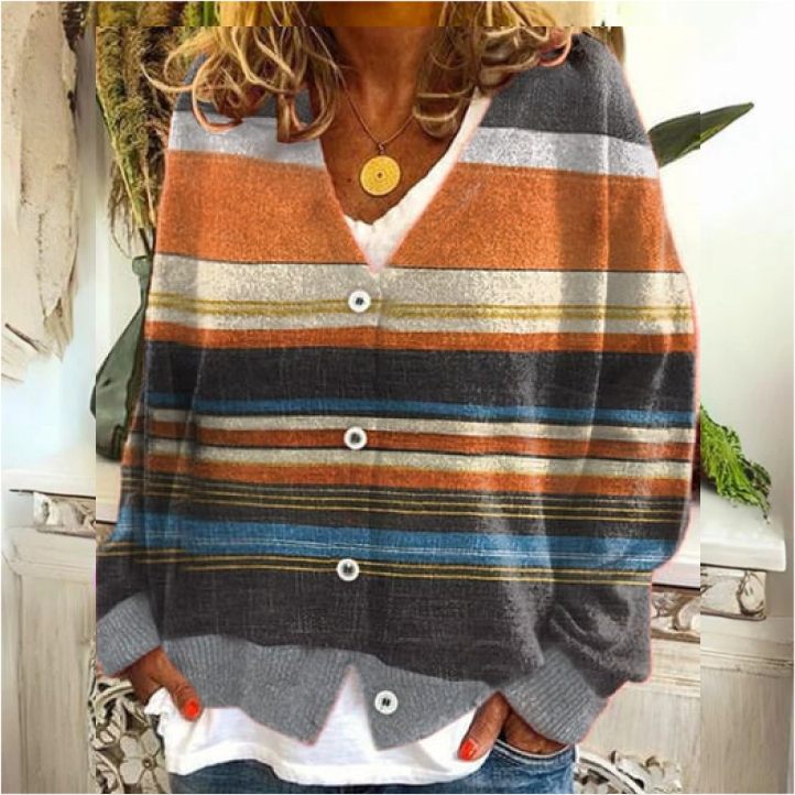 Women's Floral Knit Cardigan | With Button Placket