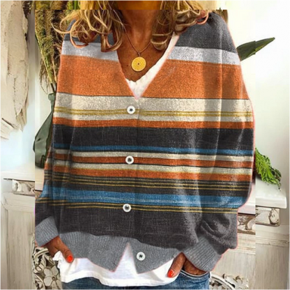 Women's Floral Knit Cardigan | With Button Placket