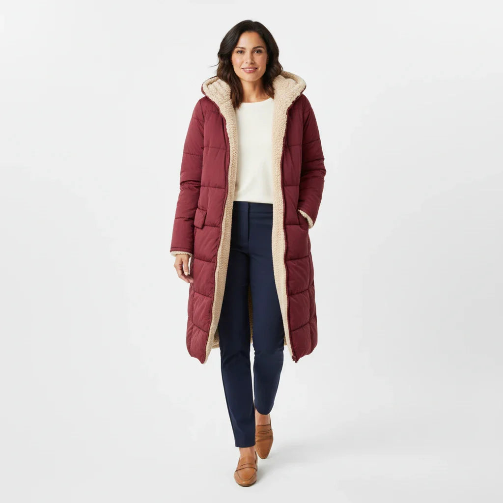 Warm Women's Parka Coat with Hood