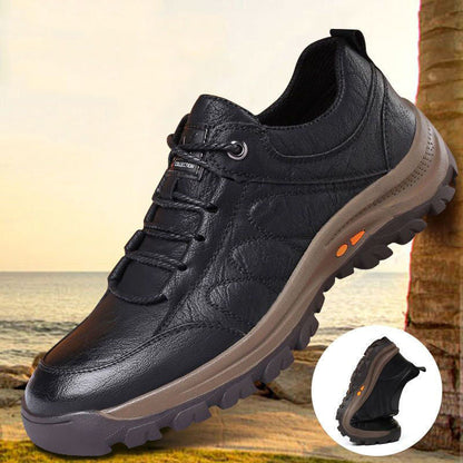 Breathable orthopedic leather shoes for men