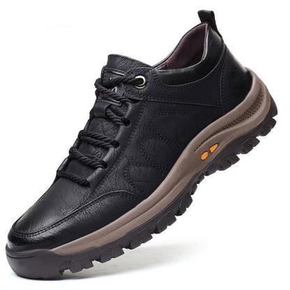 Breathable orthopedic leather shoes for men