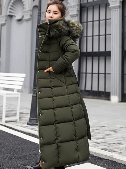 Women's Luella Long Warm Winter Coat with Belt
