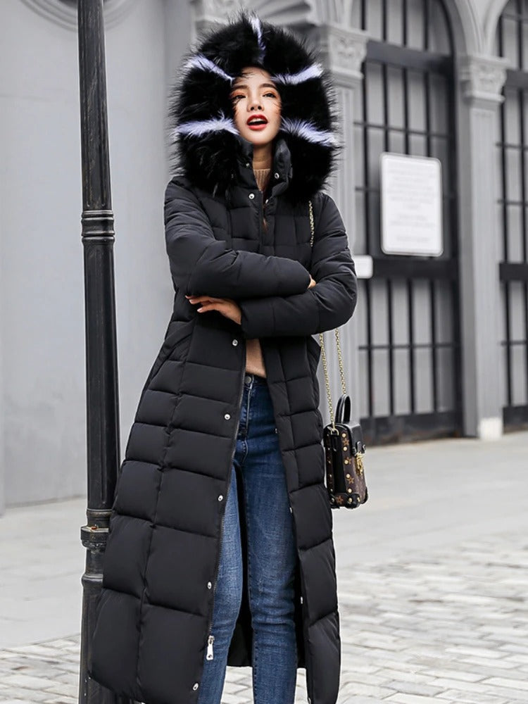 Women's Luella Long Warm Winter Coat with Belt