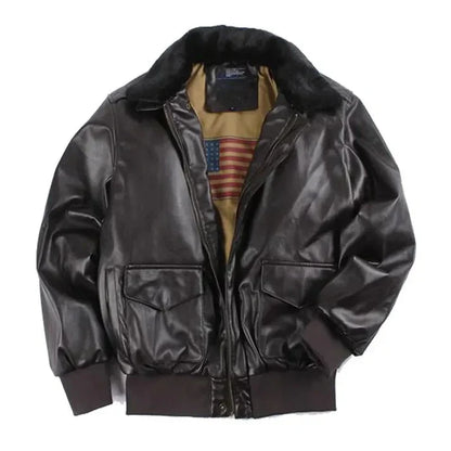 Alwin's Vintage Leather Motorcycle Jacket for Winter