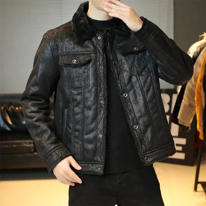 Werner - Slim bomber jacket in genuine leather