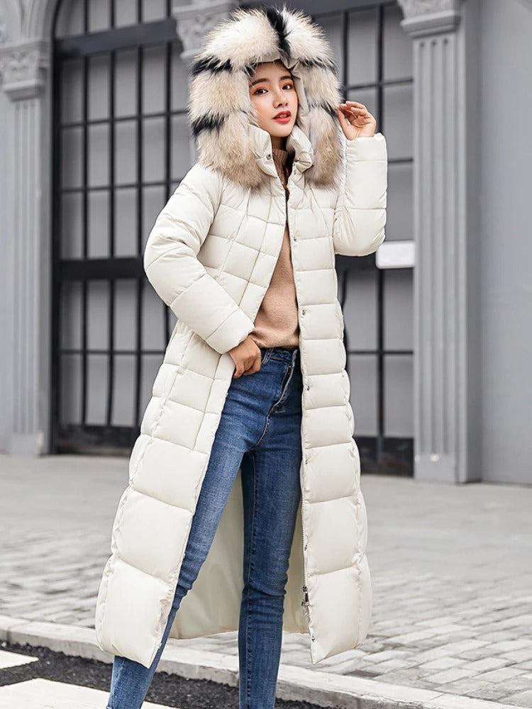 Women's Luella Long Warm Winter Coat with Belt