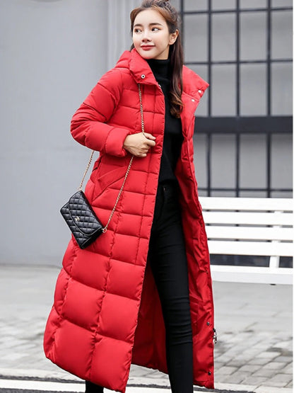 Women's Luella Long Warm Winter Coat with Belt