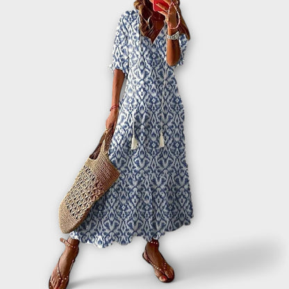 Bohemian Long Flowy Maxi Dress - Olytrend