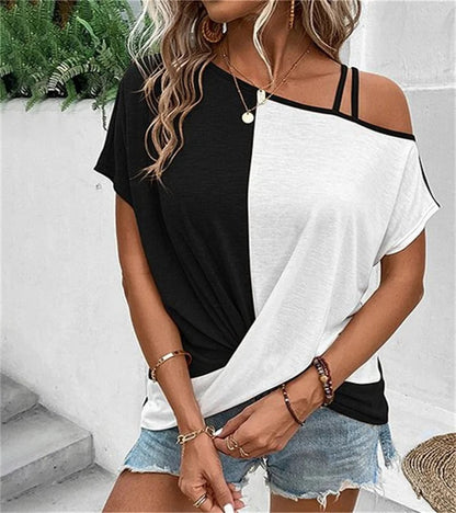 Asymmetric Colourblock Ladies T-shirt - Comfort and style in one