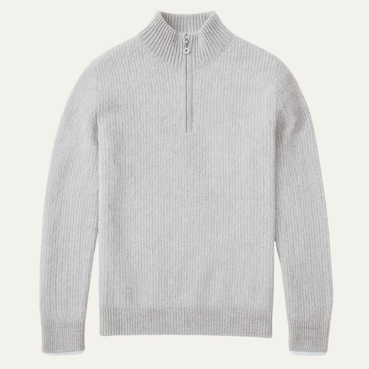 Warm Men's Cashmere Quarter Zip Knit Sweater - Nocini
