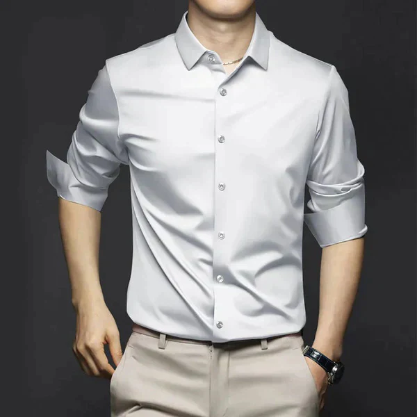 Victor - Long sleeve satin shirt