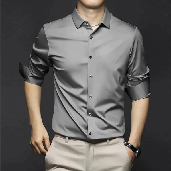Victor - Long sleeve satin shirt