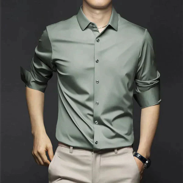 Victor - Long sleeve satin shirt