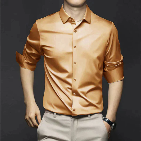 Victor - Long sleeve satin shirt
