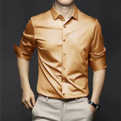 Victor - Long sleeve satin shirt