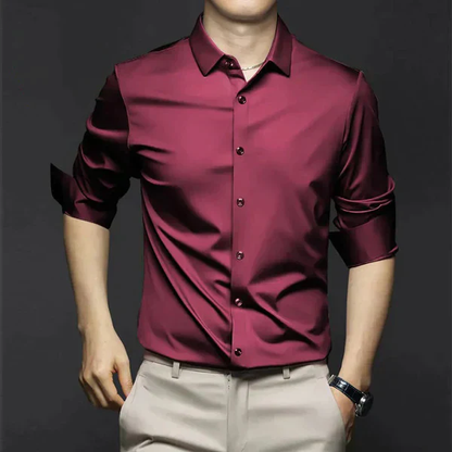 Victor - Long sleeve satin shirt