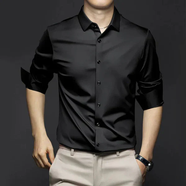 Victor - Long sleeve satin shirt