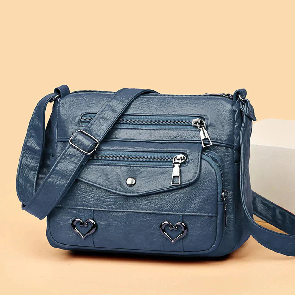 Women's shoulder bag | Multiple zipper