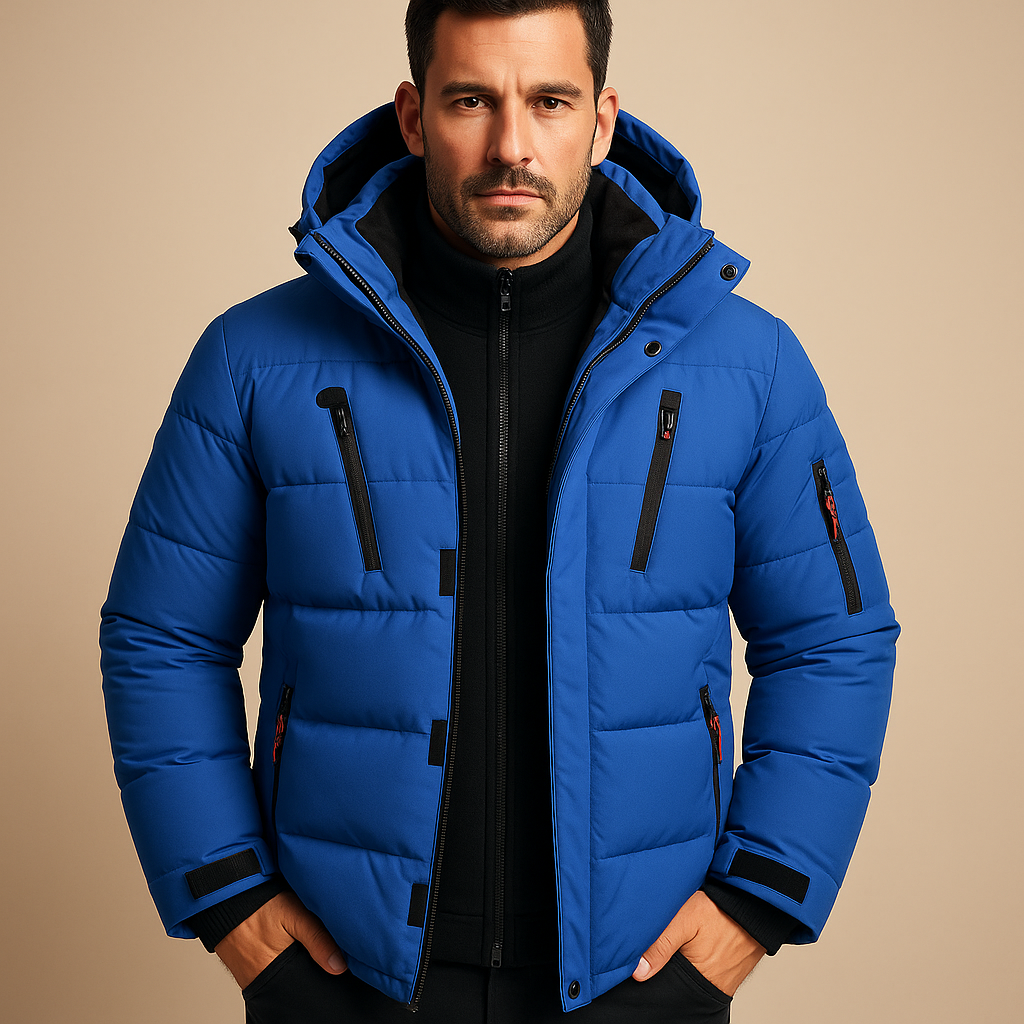 Waterproof winter jacket with warm lining for men