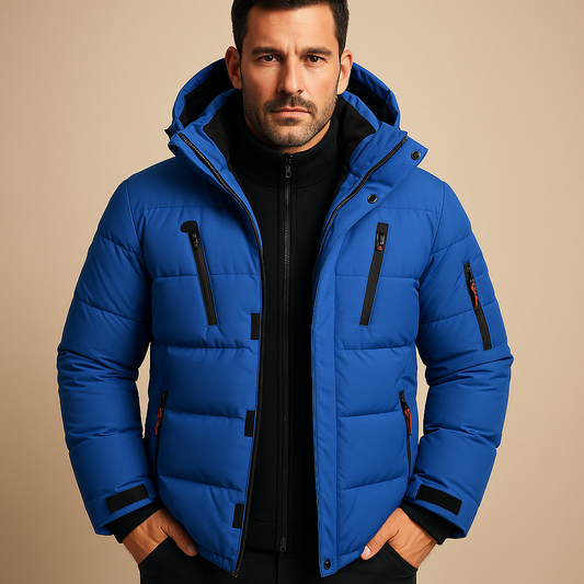 Waterproof winter jacket with warm lining for men