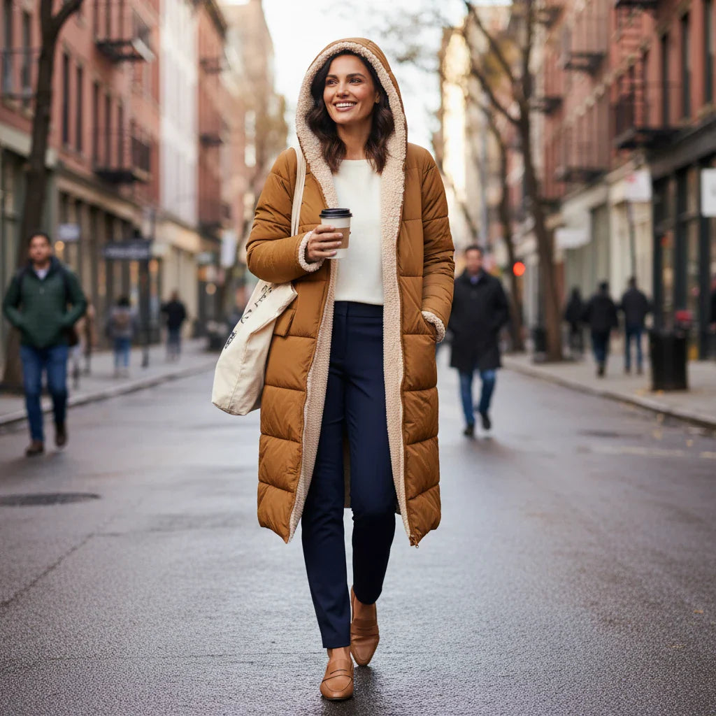 Warm Women's Parka Coat with Hood