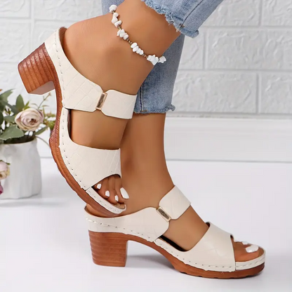 Annina - Women's Quilted Block Heel Slippers
