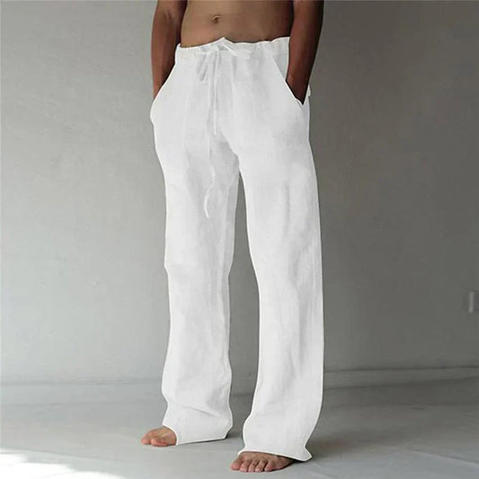 Baggy linen pants for men, made of high-quality linen