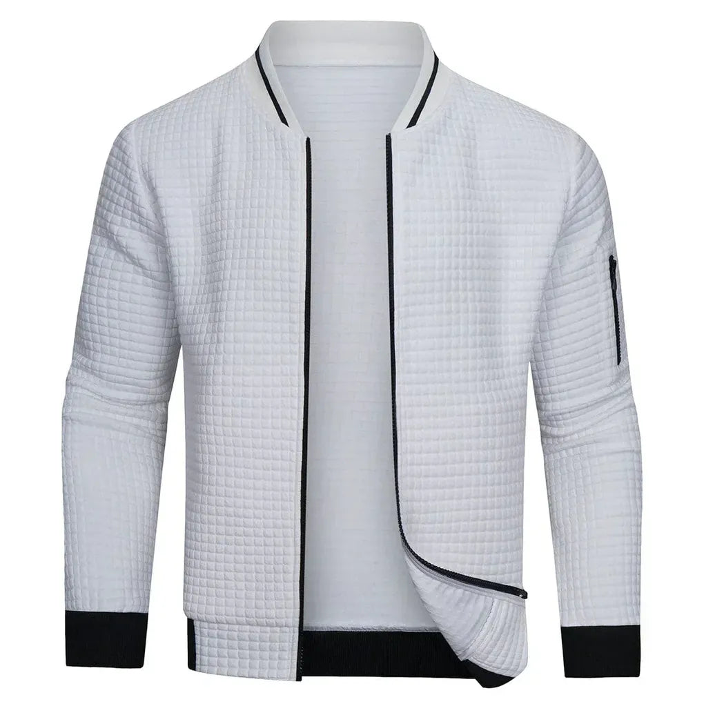 Casual Men's Zip Up Knit Sweater