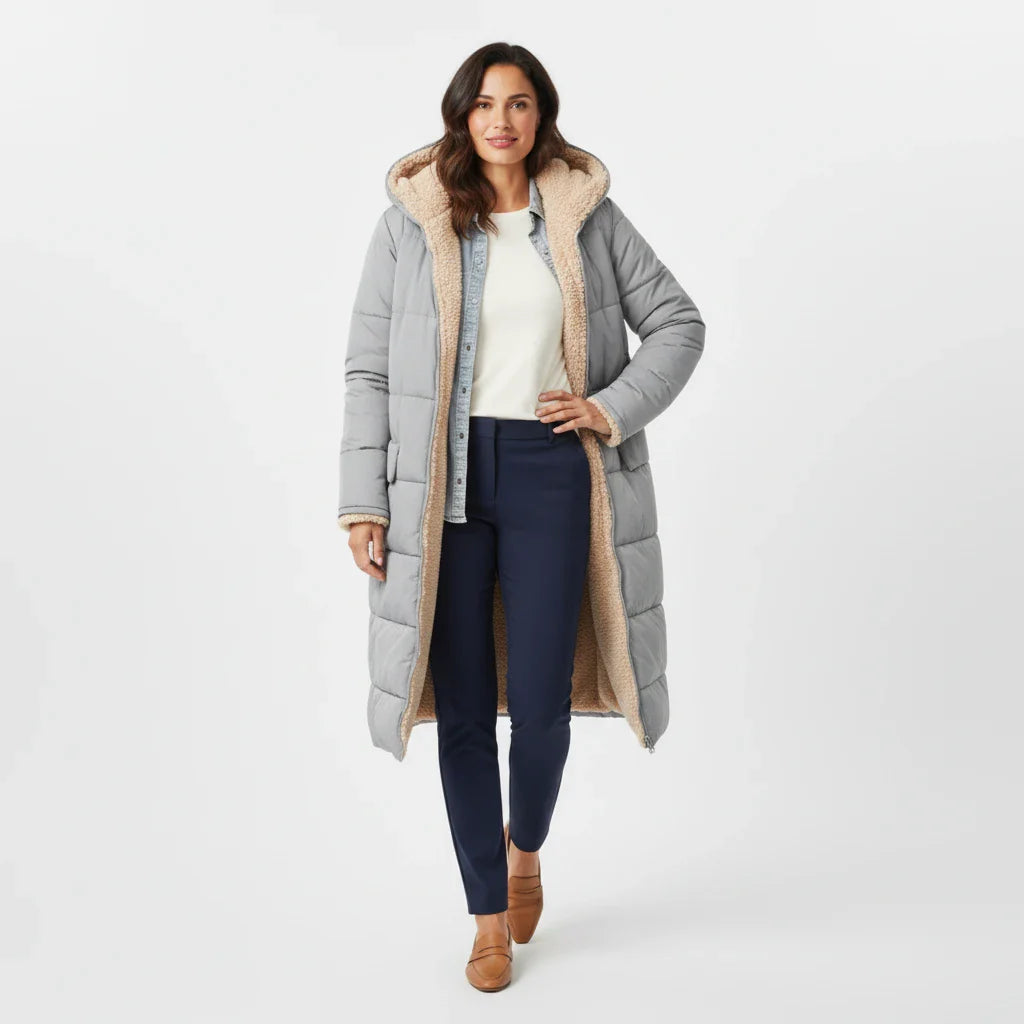 Warm Women's Parka Coat with Hood