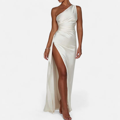 Ancient World | Asymmetric Long Dress for Women – Sculptural Silhouette, Natural Movement