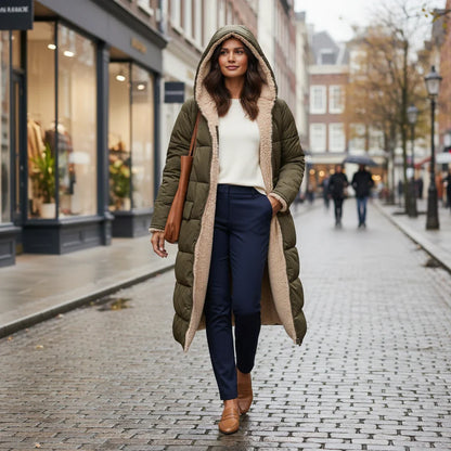 Warm Women's Parka Coat with Hood