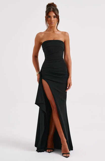 Chic Cold Shoulder Flowy Long Dress
