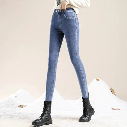 Warm Thermal High-Waist Women's Winter Jeans