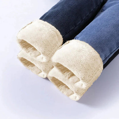 Warm Thermal Women's High Waist Winter Jeans